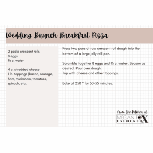 Wedding Brunch Breakfast Pizza